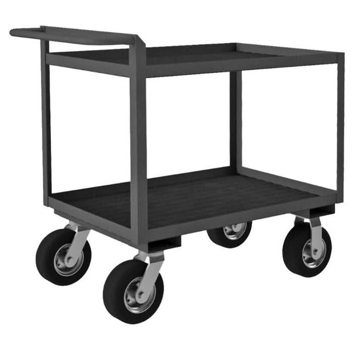 Stock Cart with 2 Shelves and a Raised Handle