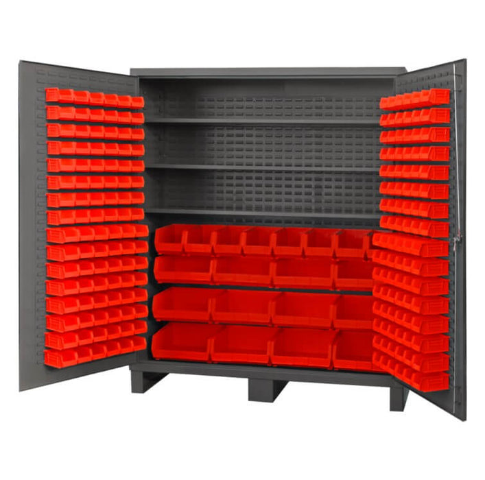 Cabinet, 3 Shelves, 216 Red Bins