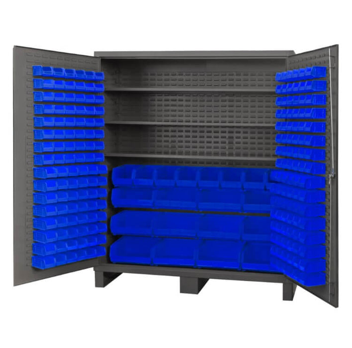 Cabinet, 3 Shelves, 216 Blue Bins