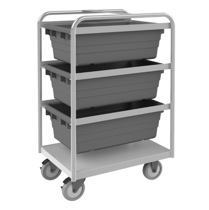 Stainless Steel Tub Rack Cart with 3 Bins