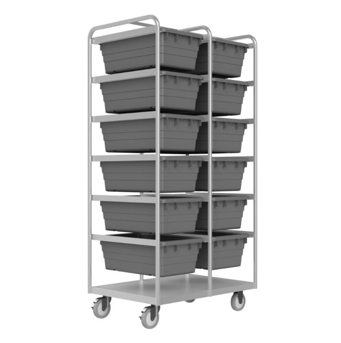 Stainless Steel Tub Rack Cart, 12 Bins