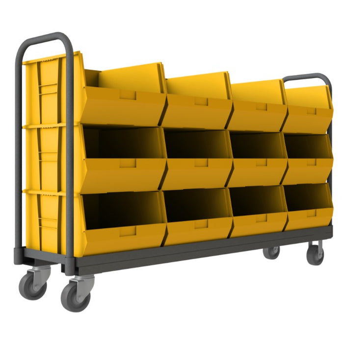 Tub Rack with 12 Bins and a Push Handle