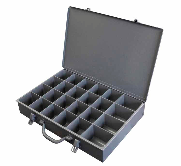 Large Steel Compartment Box with 24 Holes