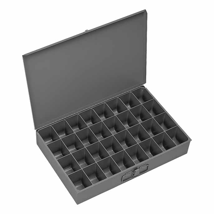 Large Steel Compartment Box with 32 Holes