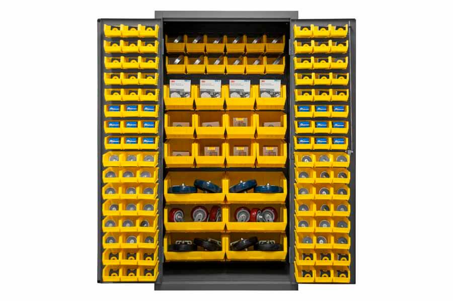 Cabinet with 126 Bins