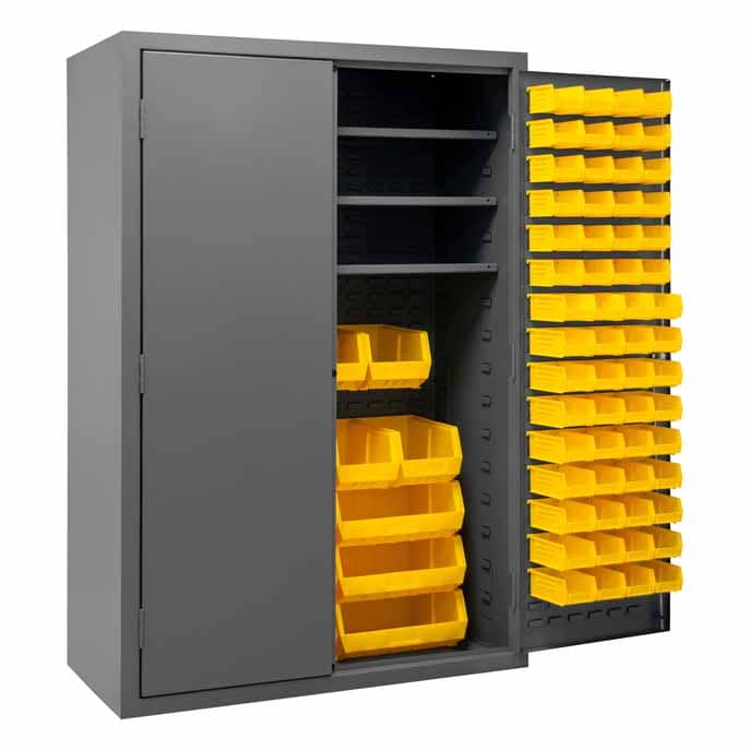 Cabinet, 3 Shelves, 138 Yellow Bins