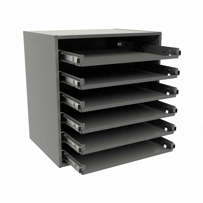 Small bearing slide rack, 6 compartments