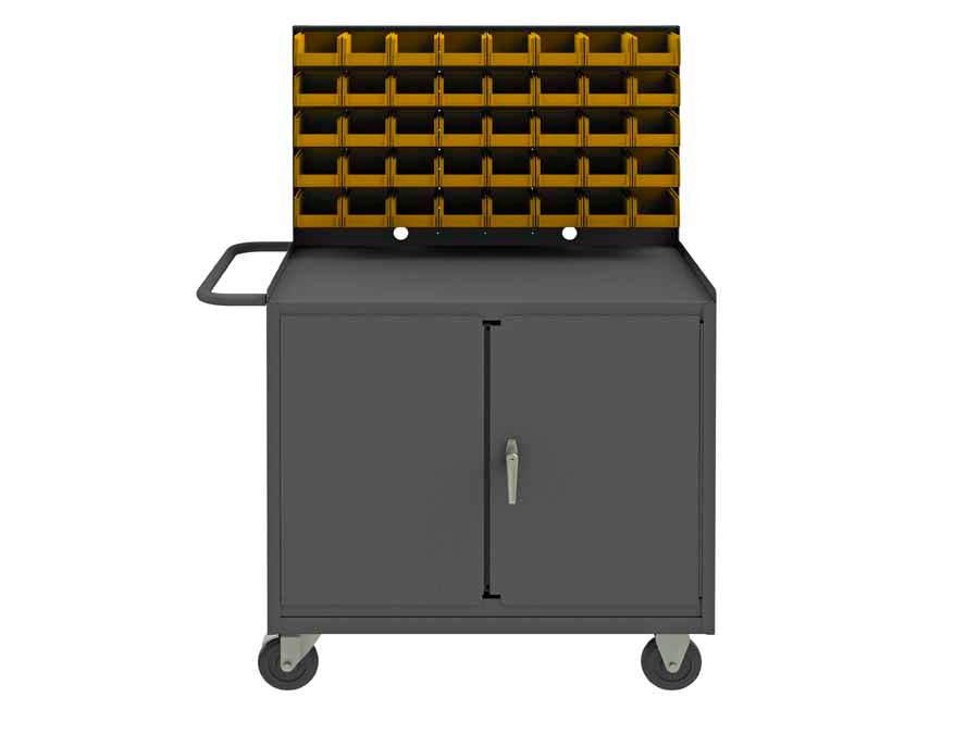 Mobile Workstation with Louvered Panel and Bins — NutsandBolts.com