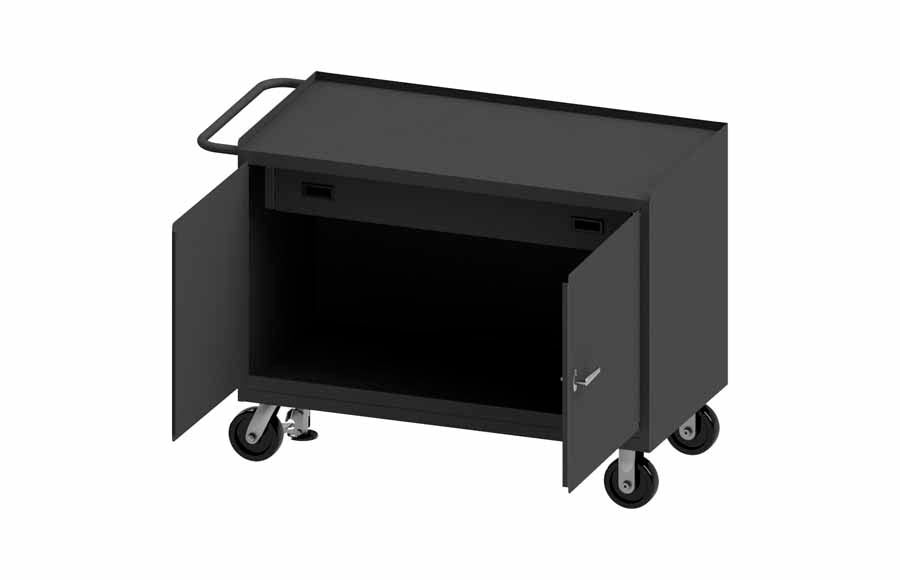 Mobile Bench Cabinet, Steel, Floor Lock