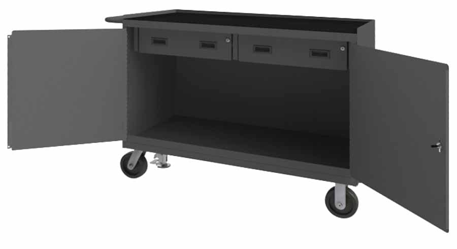 Mat Top Mobile Bench Cabinet with 2 Drawers
