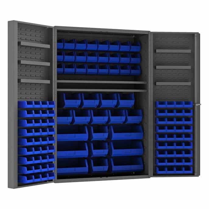 Cabinet with 114 Bins and 6 Door Shelves