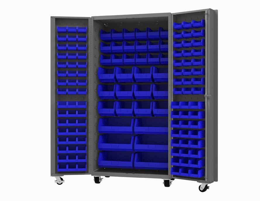 Mobile Cabinet with 132 Bins