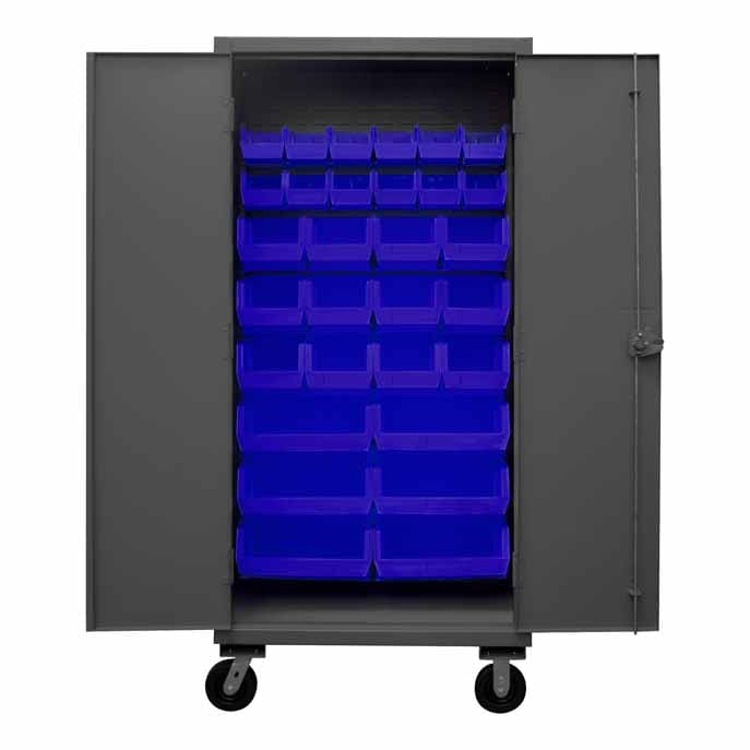 Mobile Cabinet, 30 Blue Bins