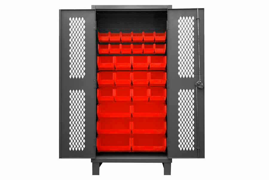 Ventilated Cabinet with 30 Bins