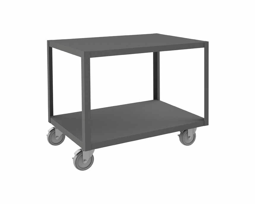 High Deck Mobile Table with 2 Shelves