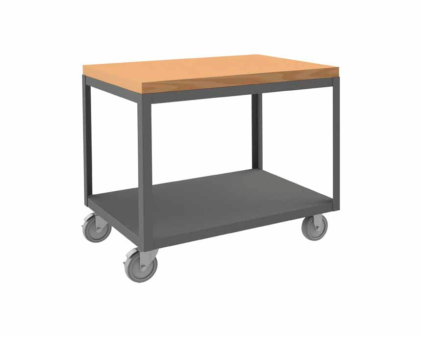 High Deck Mobile Table, 2 Shelves