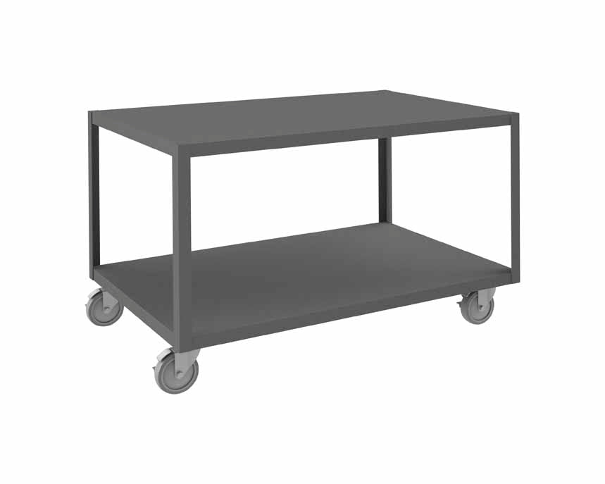 High Deck Mobile Table with 2 Shelves