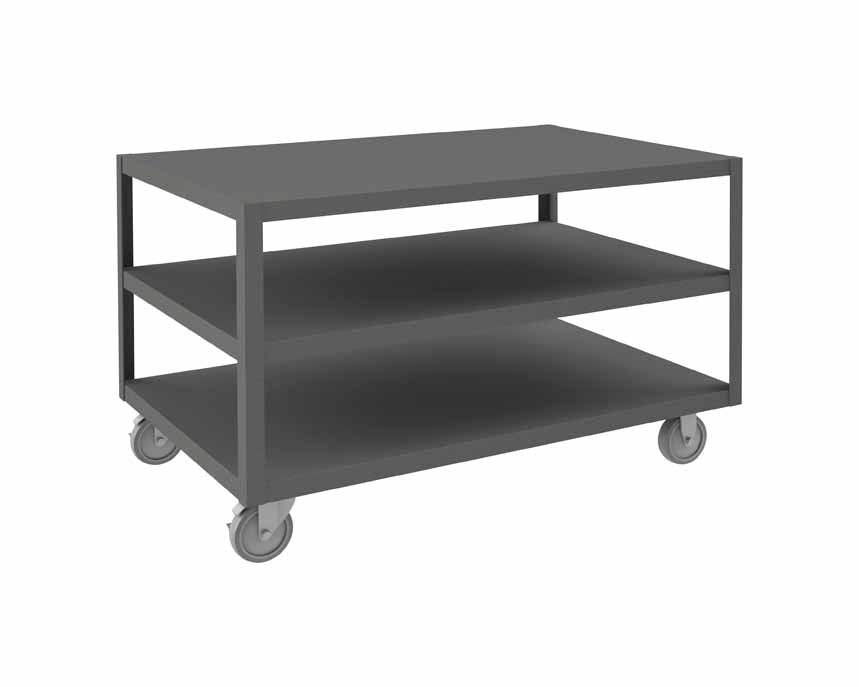 High Deck Mobile Table with 3 Shelves