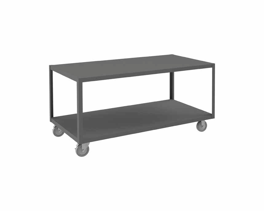 High Deck Mobile Table with 2 Shelves