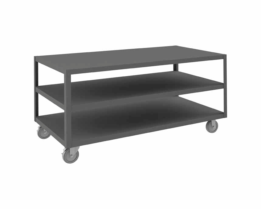 High Deck Mobile Table with 3 Shelves