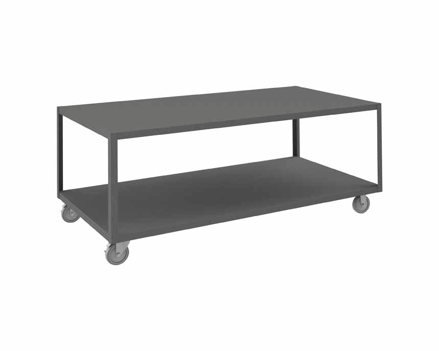 High Deck Mobile Table with 2 Shelves