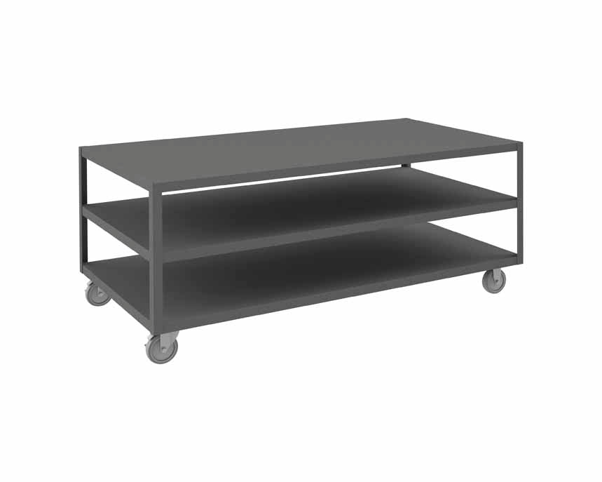 High Deck Mobile Table with 3 Shelves
