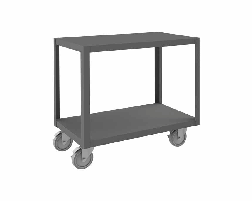 High Deck Mobile Table with 2 Shelves