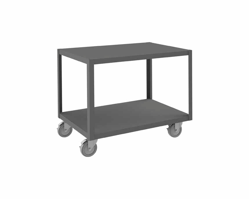 High Deck Mobile Table with 2 Shelves