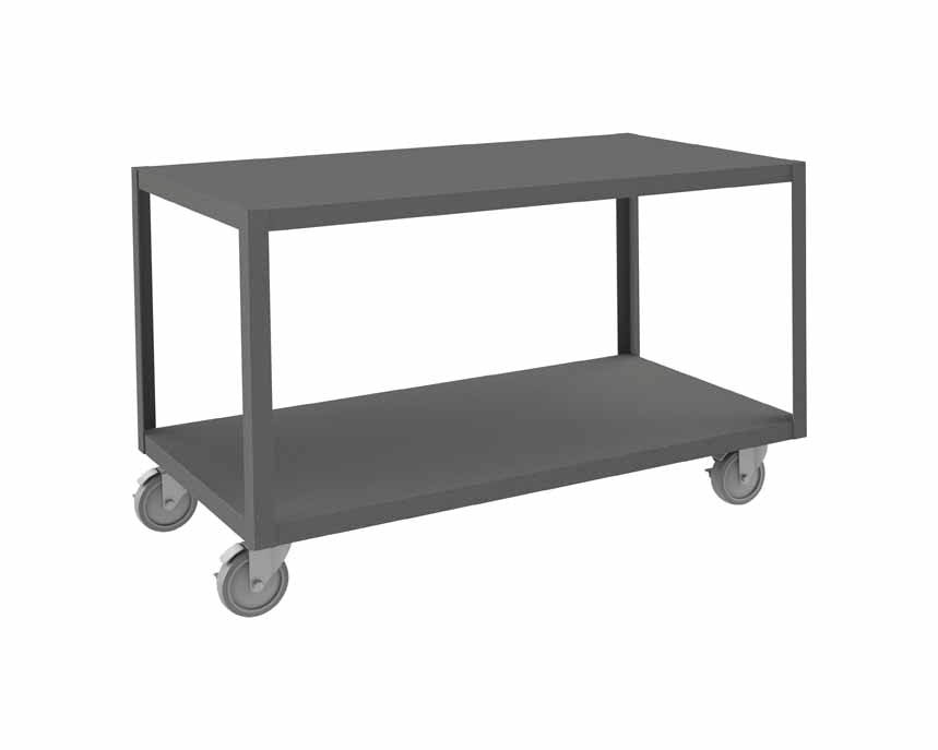 High Deck Mobile Table with 2 Shelves