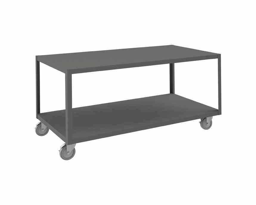 High Deck Mobile Table with 2 Shelves