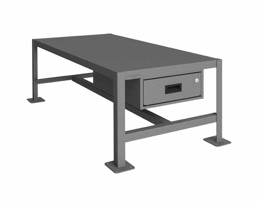 24in x 48in Machine Table Workbench with 1 Shelf and 1 Drawer