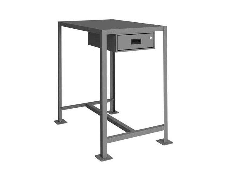 24in x 48in Machine Table Workbench with 1 Shelf and 1 Drawer ...