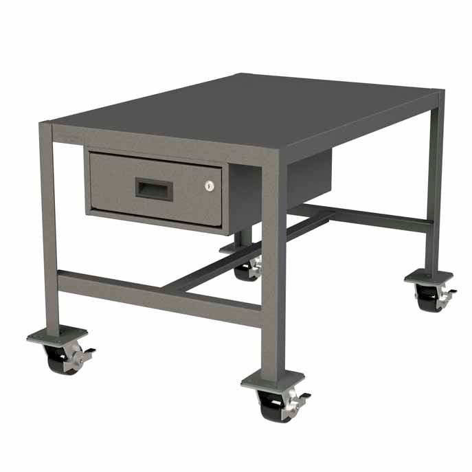 24in x 36in Mobile Machine Table Workbench with 1 Drawer