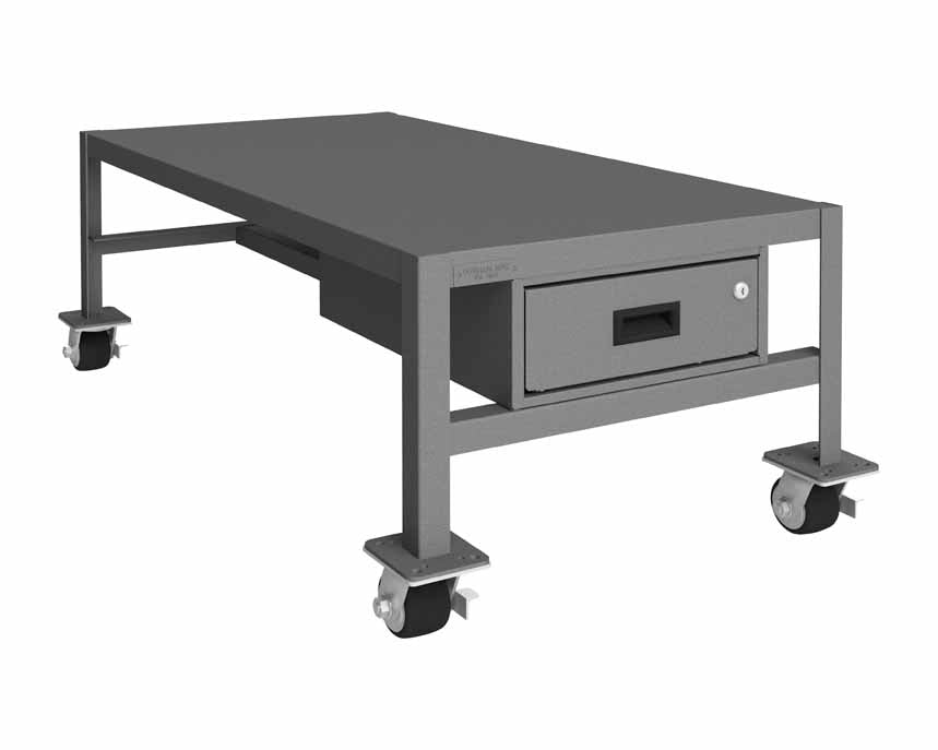 24in x 48in Mobile Machine Table Workbench with 1 Drawer