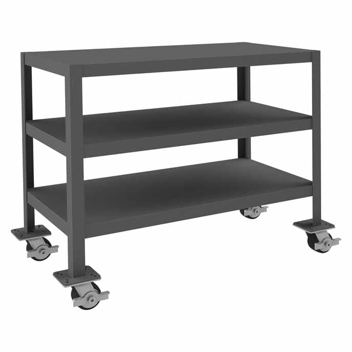 18in x 36in Mobile Machine Table Workbench with 3 Shelves