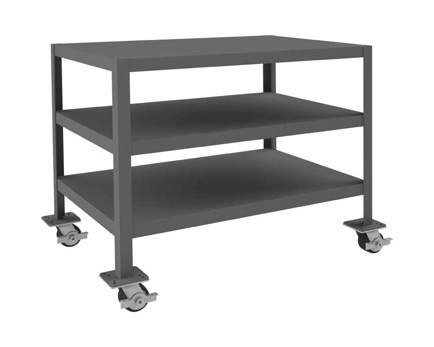 24in x 36in Mobile Machine Table Workbench with 3 Shelves