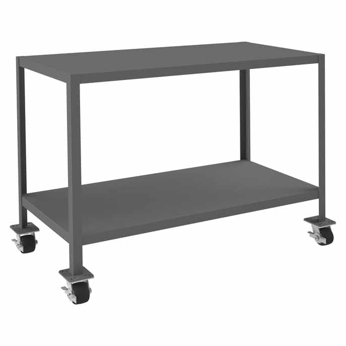 24in x 48in Mobile Machine Table Workbench with 2 Shelves