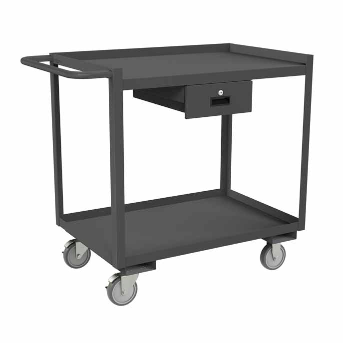 24in x 36in Stock Cart with 2 Shelves and 1 Drawer