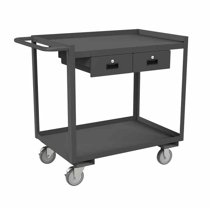 24in x 36in Stock Cart with 2 Shelves and 2 Drawers