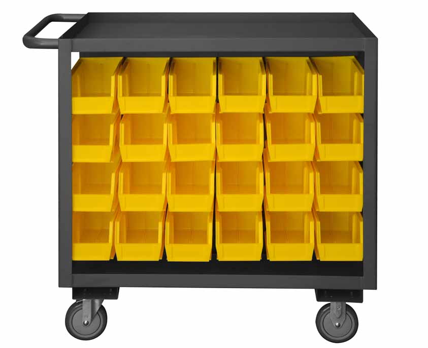 24in x 36in Stock Cart with 64 Bin, 2 Shelves