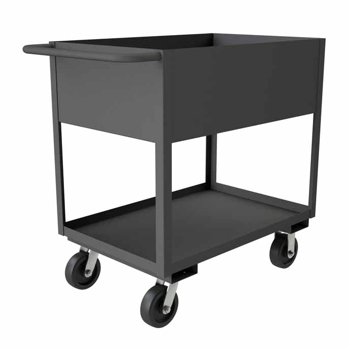 24in x 36in Stock Cart with 2 Shelves and a High Lip — NutsandBolts.com