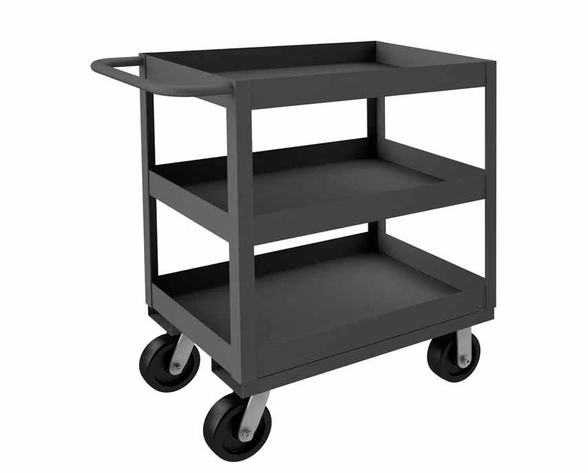 18in x 30in Stock Cart with 3 Shelves and a High Lip