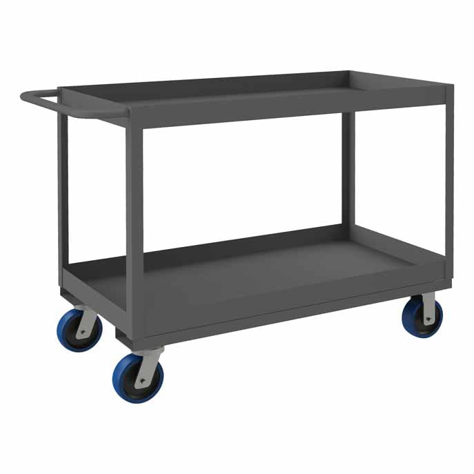 24in x 48in Stock Cart with 2 Shelves and a High Lip