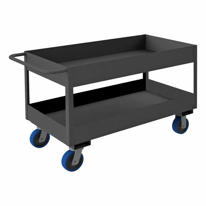 24in x 36in Stock Cart with 2 Shelves and a High Lip