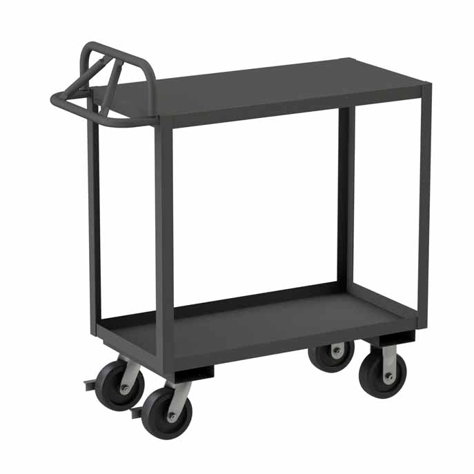 Stock Cart with 2 Shelves and an Ergonomic Handle