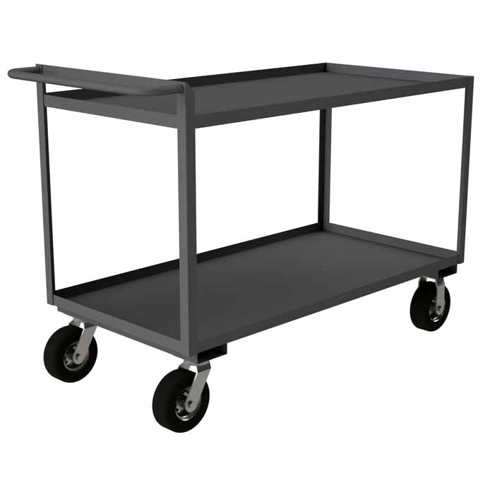 Stock Cart with 2 Shelves and a Raised Handle