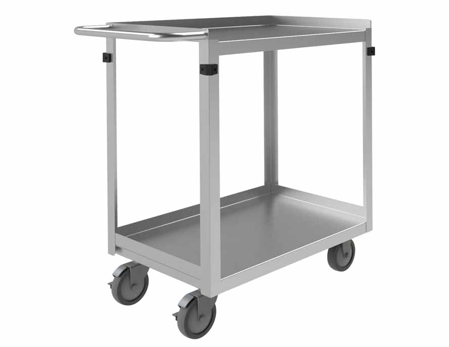 Stainless Steel Stock Cart with 2 Shelves