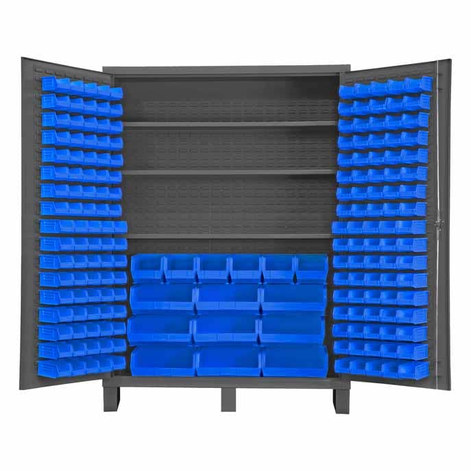 Cabinet, 3 Shelves, 185 Blue Bins