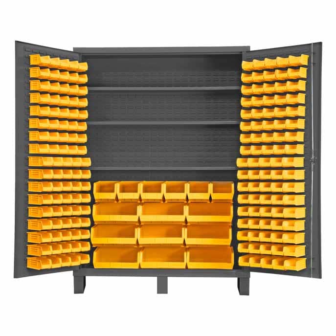 Cabinet, 3 Shelves, 185 Yellow Bins