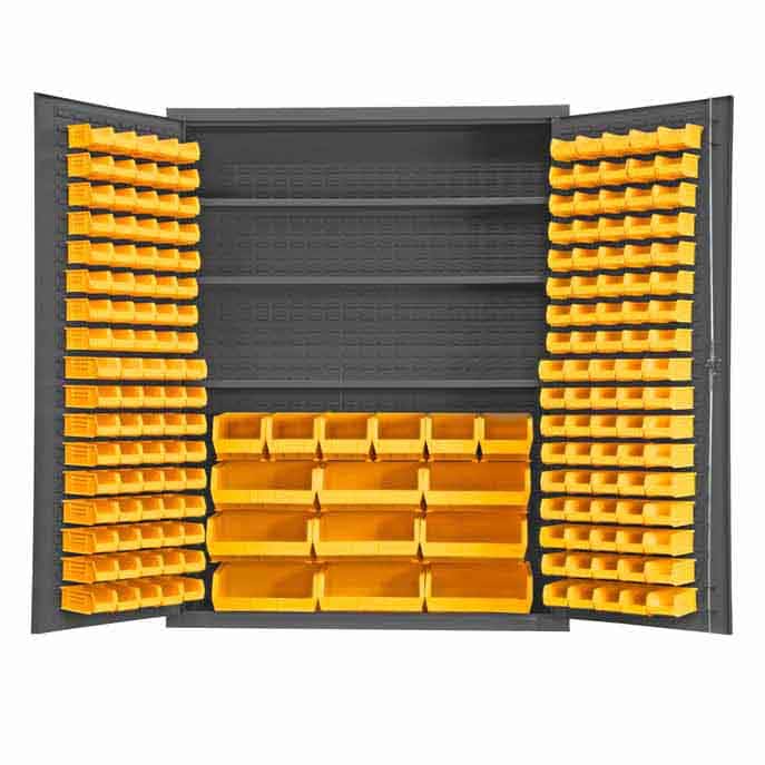 Cabinet, 3 Shelves, 185 Yellow Bins